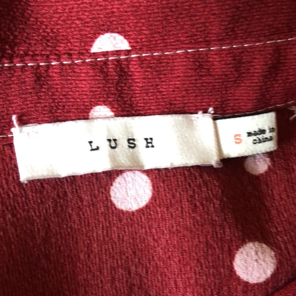 Y2K Lush Brick Red & White Crop Top Tie Waist Top S - Picture 4 of 5